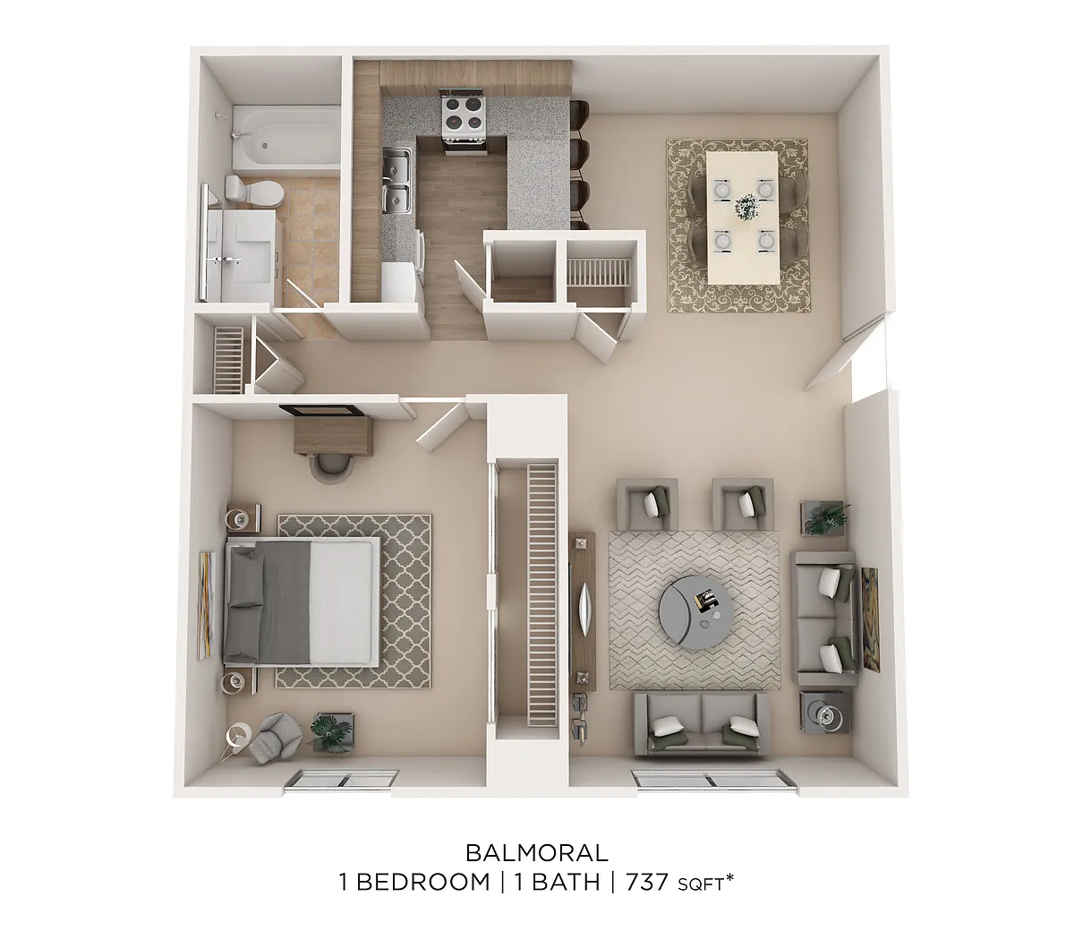 Floor plan Balmoral One Bed A 737