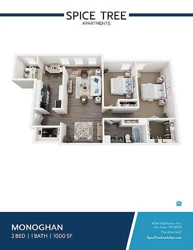 Floor plan 2x1 - 2 bdrm large + den