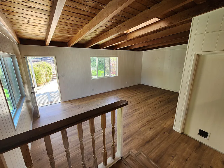 Steps down to Family room
