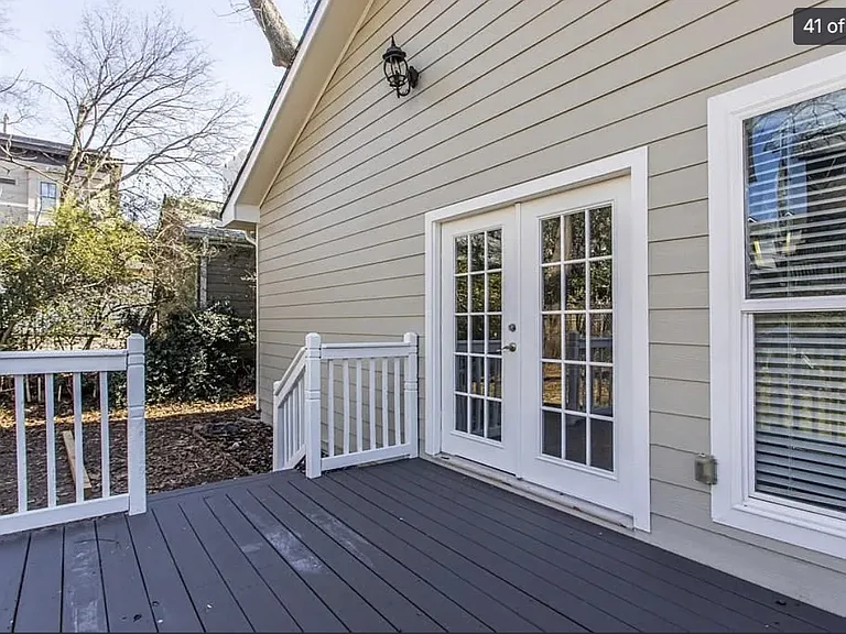 Back Yard Patio with French Door to Master Bedroom
