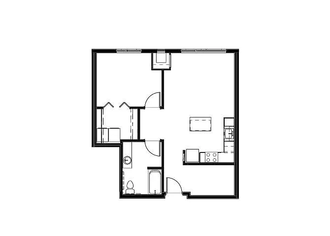Floor plan 1 Bedroom Plus Den