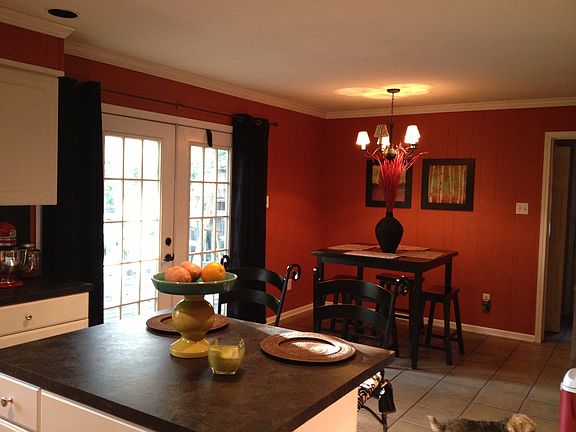 French doors to large deck, large eat-in kitchen