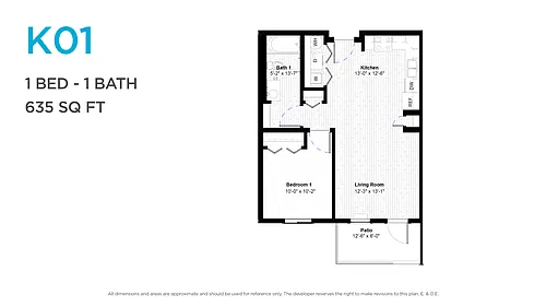 Floor plan One Bedroom One Bath