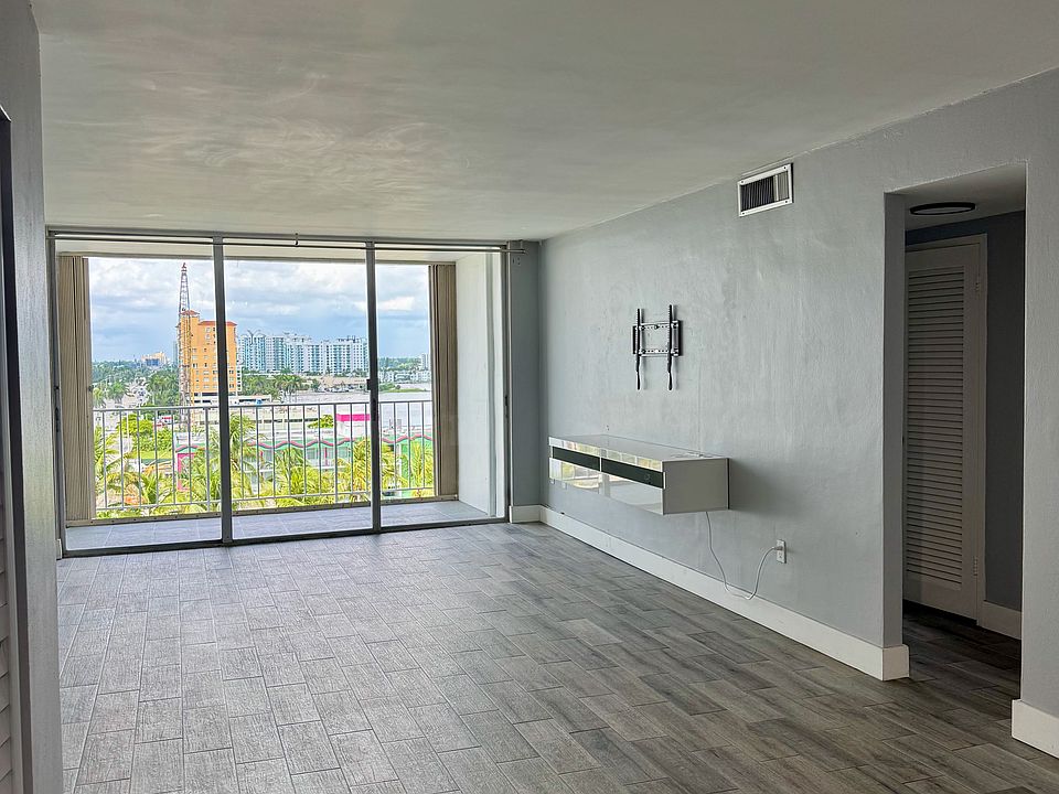 Living room view with TV console and TV base