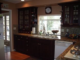 Beautiful cherry cabinets in kitchen