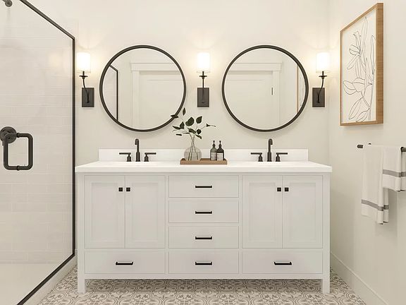 Primary bath with dual sinks
