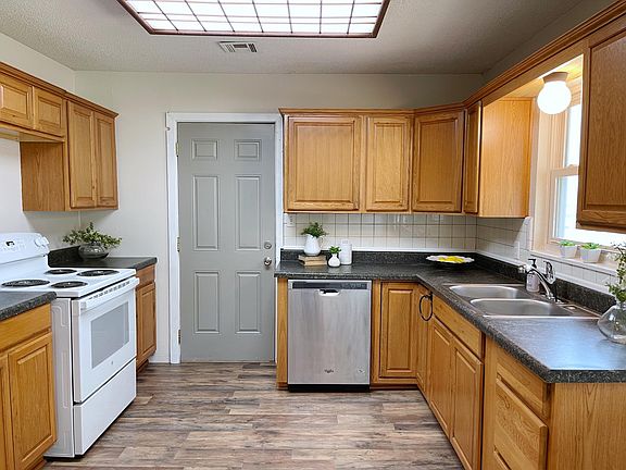 Kitchen with garage access.