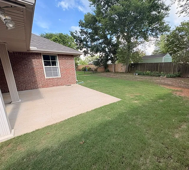 fenced in Backyard