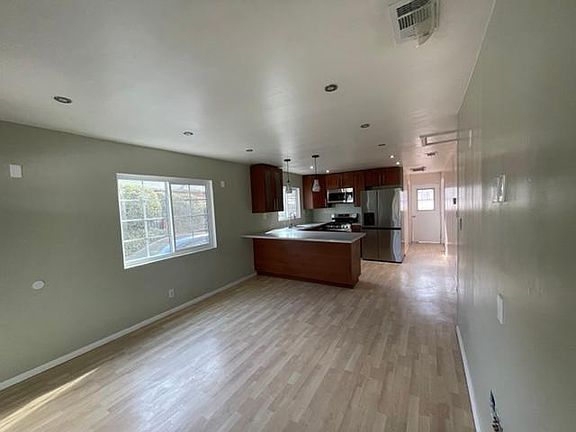 Open kitchen and living room area