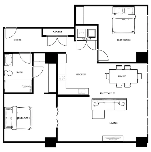 Floor plan 2B