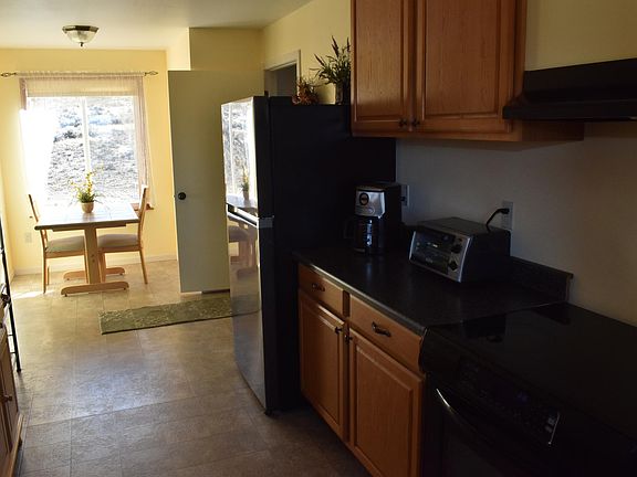 The kitchen view facing south.