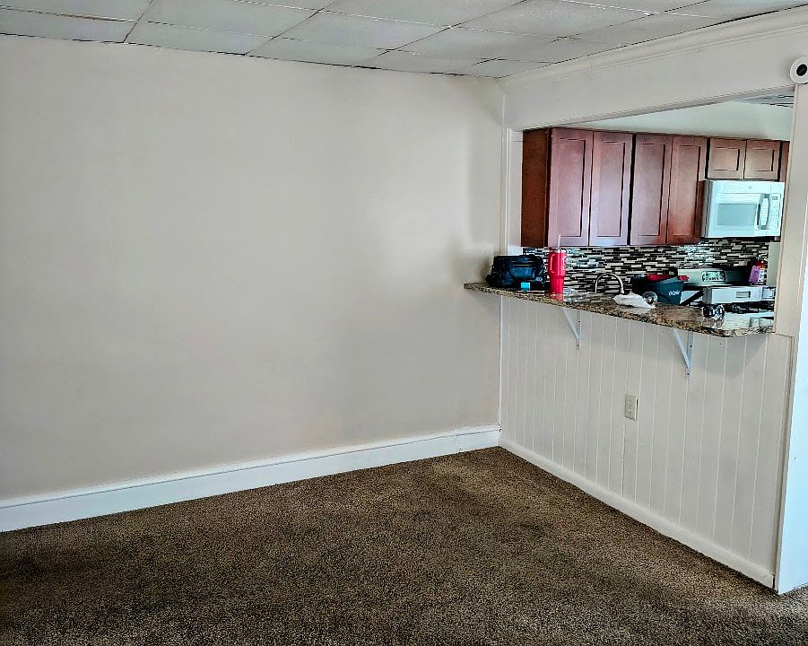 Living room and kitchen counter