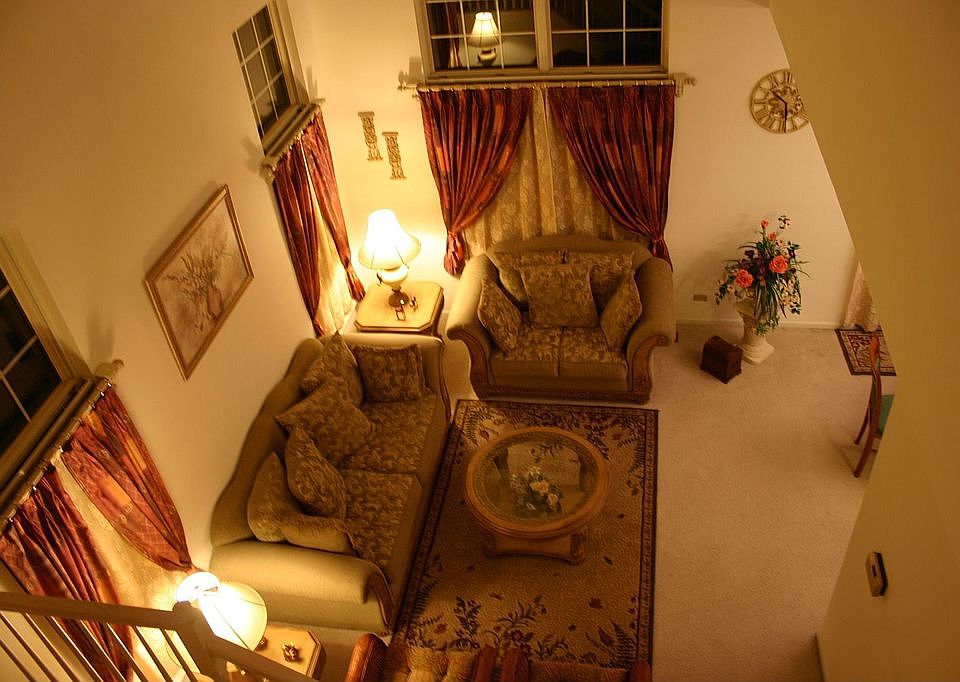 Living room view from loft