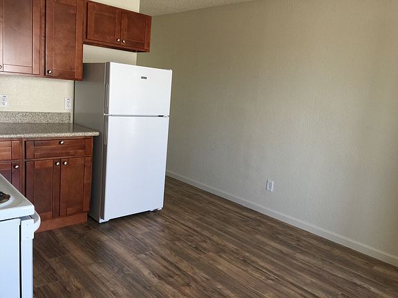 Kitchen with new laminate flooring
