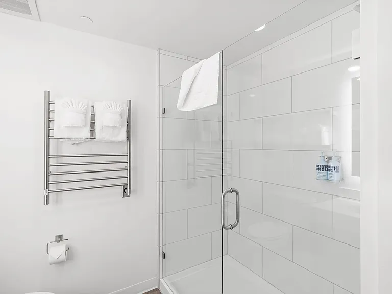 Large shower with heated towel racks!