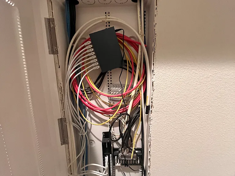 internet with cat5e backbone connectivity throughout the house.