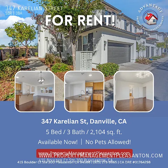 5-Bed, 3-Bath, 2,104 sq ft townhome off Camino Tassajara — Photo 1
