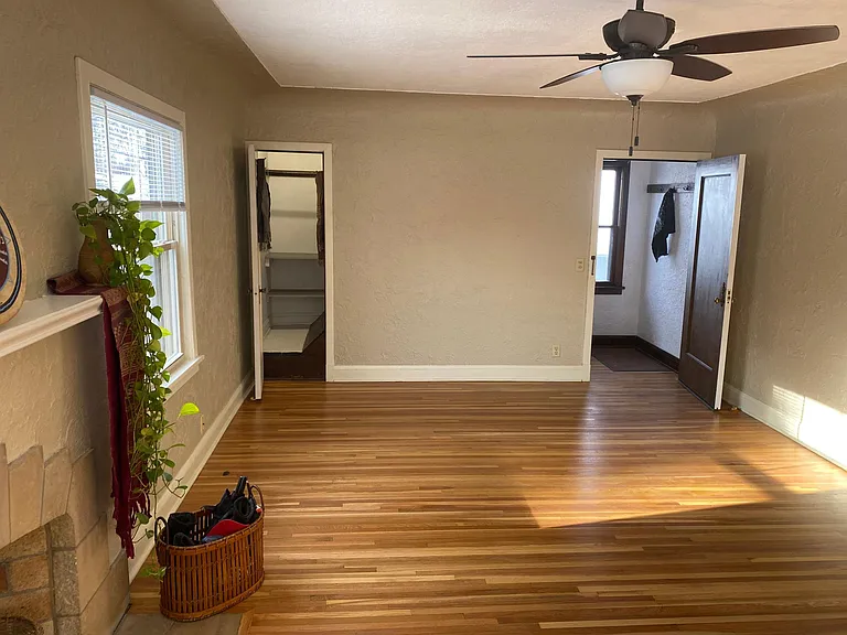 Living room with finished floors.