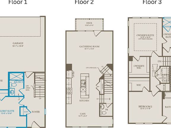 Floor Plan Level 1, Level 2 Level 3