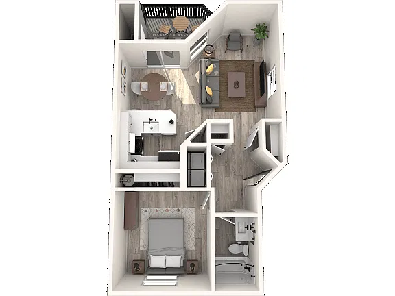 Floor plan 1X1 50