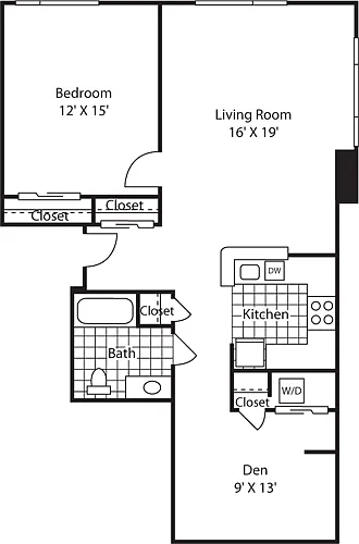 Floor plan One Bedroom 978 A