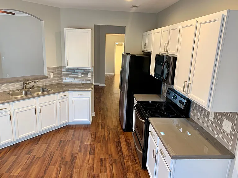 Stunning view of remodeled kitchen....