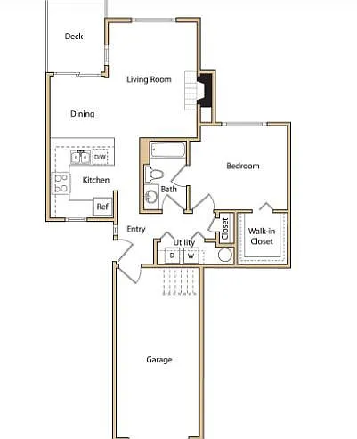 Floor plan Renovated 1X1