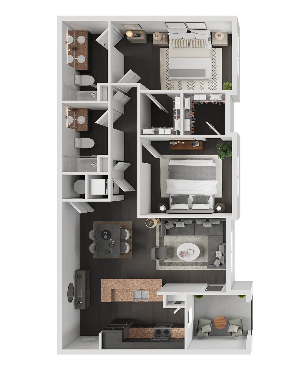 Floor plan 2 Bed 2 Bath