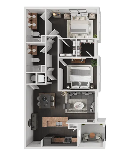Floor plan 2 Bed 2 Bath