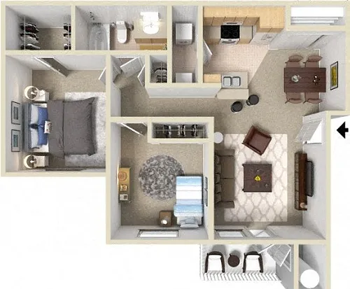 Floor plan 2 BEDROOM 1 BATH