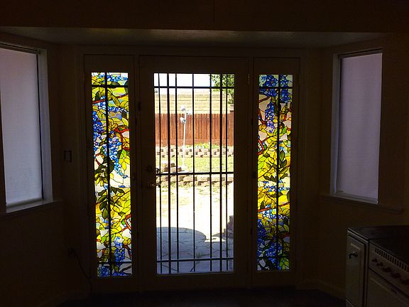 ornate door to back patio 