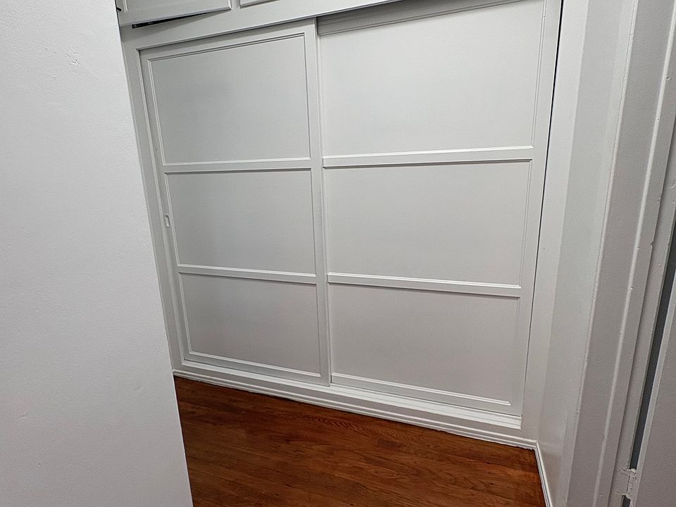 Hallway with closet space and between room and bathroom for additional privacy!