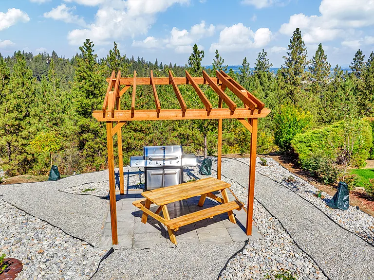 community gas grill & picnic table