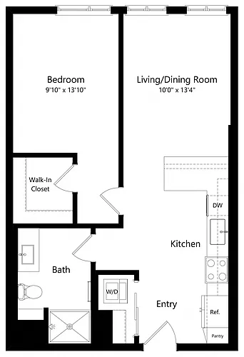 Floor plan One Bedroom A4
