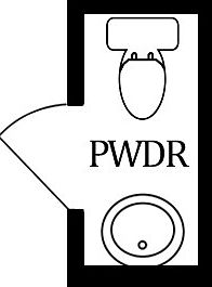 First Floor Plan Optional Powder Room - In Lieu of Foyer Closet