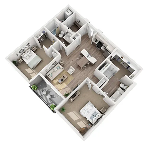 Floor plan Sonata - Two Bedroom