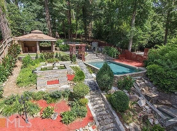 Areial view of back yard