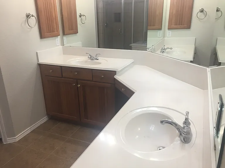 Master bathroom with double sink