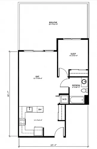 Floor plan 1X1 - B7