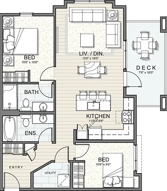 1 bed, 713 sqft, $1,600 — Photo 1