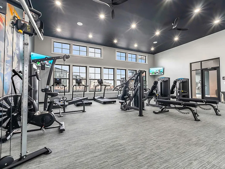 Experience the ultimate workout in this state-of-the-art fitness center, offering a variety of modern equipment.