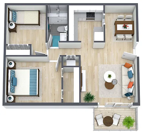 Floor plan 2BR - 1BTH