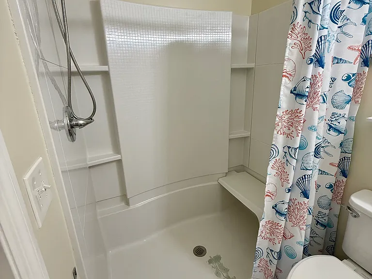 Walk in shower. No Tub