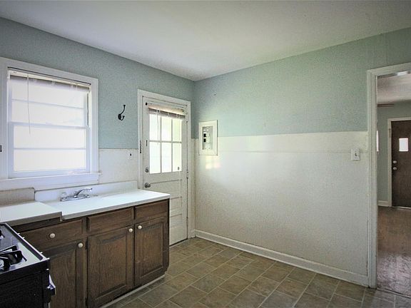 Kitchen and side door.