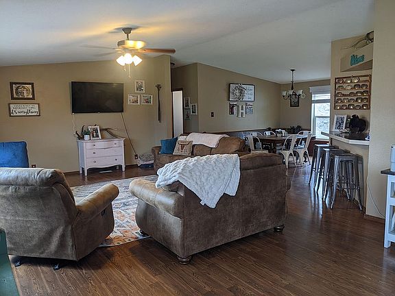 Living room opens to dining 