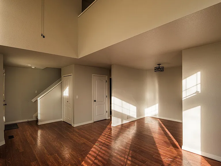 Living room and dining room and second floor opening