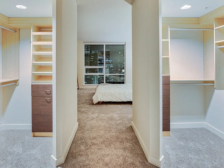 Walk-in closets with custom California closet storage