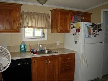 br /This shows the sink and the refrigerator.........a window over the sink to watch the children out in the back yard.