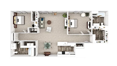 Floor plan 2 Bedroom 2 Bath