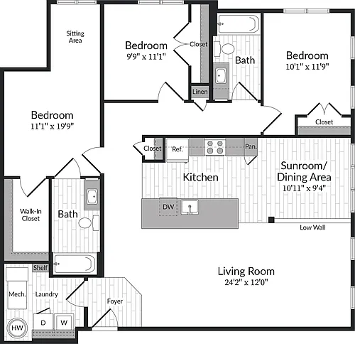 Floor plan T1_CL
